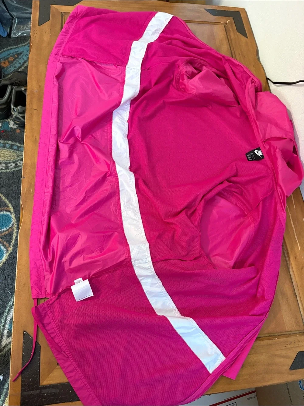 Nike Hot Pink Hooded Windrunner with White Accents Size XXL